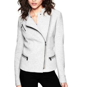 GAP Asymmetrical Zip French Terry Moto Cotton Jacket